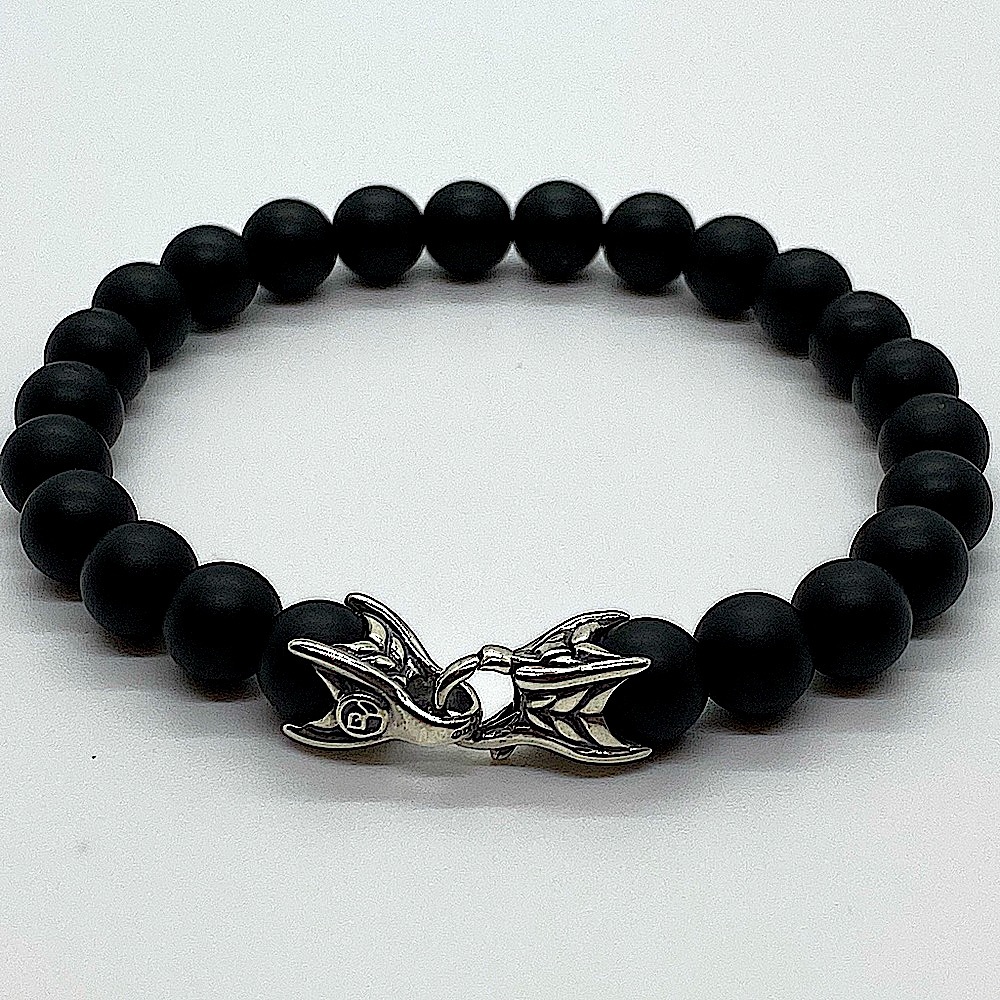 DAVID YURMAN Men's Spiritual Bead Bracelet with Black Onyx Matte 8.5"